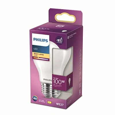 Abbildung von Philips LED Classic E27 Lampe, 100 W, Tropfenform matt, warmweiß, Warmweißes Licht