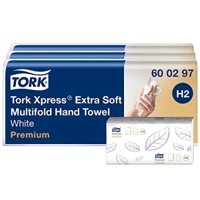 Abbildung von Tork Xpress Multifold Handtücher Weiß H2, extraweich, 21 x 100 Tücher, 600297