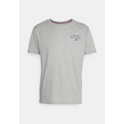 Abbildung von Tommy Hilfiger Originalcn SS LOGO Nachtwäsche Shirt, Herren, Größe: Small, Light grey heather