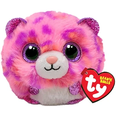Abbildung von TY Topaz Leopard Beanie Balls 3&quot; Baby Weiches Plüschtier Sammlerstück Kuscheliger Stoffteddy