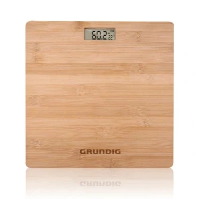 Abbildung von Grundig Personenwaage Digitale Bambus Waage Max. 180KG mit Rutschfesten Füßchen Messung in KG, LB und ST