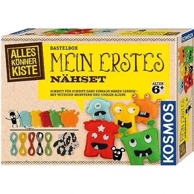 Abbildung von KOSMOS 604394 AllesKönnerKiste Mein erstes Nähset Nähen Lernen für Kinder, Bastel Set, Bastelset Kinder ab 6 Jahren, Kindergeburtstag,