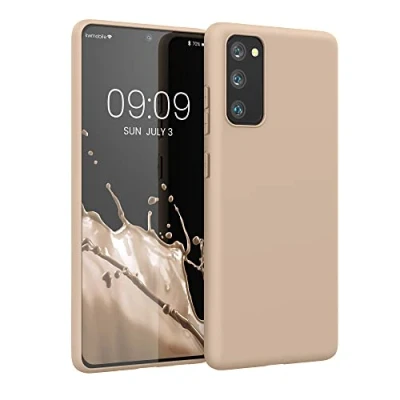 Abbildung von kwmobile Hülle kompatibel mit Samsung Galaxy S20 FE weiches TPU Silikon Case Cover geeignet für kabelloses Laden Perlmutt