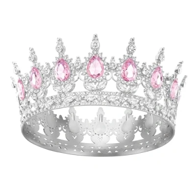 Abbildung von DRESHOW Volle Runde Mädchen Tiara Königin Krone Damen Brautkrone Diadem Kristall Barock Sparkly Strass Prinzessin Karneval Kopfschmuck für Hochzeit Prom Geburtstag Party