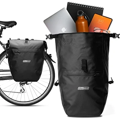 Abbildung von 2Radwerk fahrradtasche für Gepäckträger 25.4 l , 100% Wasserdicht mit Tragegriff und Schultergurt gepäckträger, gepäckträgertasche, Fahrrad Taschen hinten