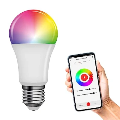 Abbildung von EMOS GoSmart Smart Home RGB LED Lampe A60 mit App E27 dimmbar, mehrfarbig &amp; Weißtöne 1050lm sparsam, 11W (statt 75W Glühbirne) 20 000 Stunden ZigBee Google und Alexa kompatibel