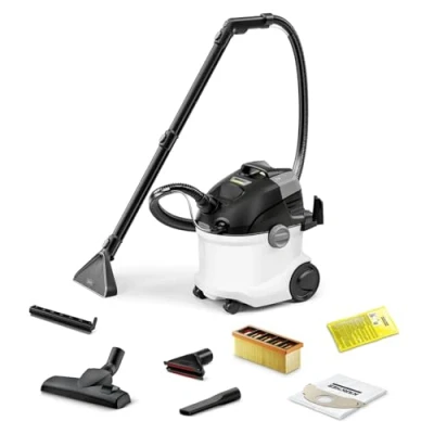 Abbildung von Kärcher SE 5 Waschsauger, multifunktionales 3 in 1 Produkt,Teppich und Hartböden, komfortables 2 Tank System, Weiß
