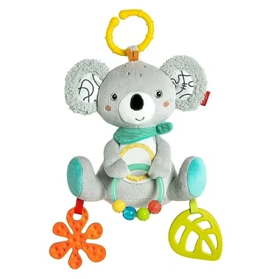 Abbildung von Fehn Spielzeug Baby Koala Motorikspielzeug mit Befestigungsring Spieltier Greif Elementen Babyspielzeug zum Beißen, Greifen &amp; Entdecken Kuscheltier für Babys und Kleinkinder ab 3+ Monaten
