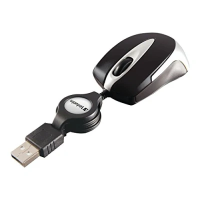 Abbildung von Verbatim Go mini optische Travel Maus, kleine Computermaus mit einziehbarem Kabel, USB A, Maus 1000 dpi, für Laptop, Notebook, PC und MAC, kompaktes Design, schwarz
