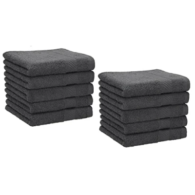 Abbildung von Betz 10 Stück Seiftücher Seiftuch Seiflappen Set Palermo 100% Baumwolle Größe 30x30 cm Farbe anthrazit