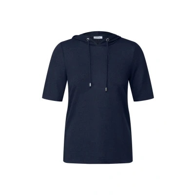 Abbildung von CECIL Damen B323535 Crepe Hoodie Shirt, Urban Navy Blue, XS