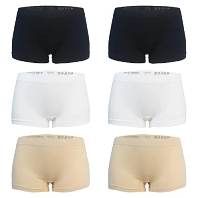 Abbildung von Libella 6er Pack Damen Panties Boxershorts Mikrofaser Seamless 3908 Schwarz Weiß Hautfarben S/M