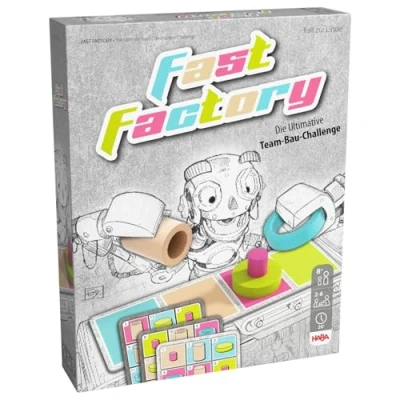 Abbildung von HABA Fast Factory Logikspiel &amp; Strategie Brettspiel für Kinder ab 8 Jahren Familienspiel mit kniffligen Herausforderungen und schnellem Stapelspaß packende Team Duelle 2011822001