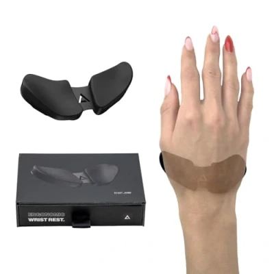 Abbildung von DELTAHUB Carpio 2.0 ergonomische Handgelenkauflage für Linkshänder, Handgelenkstütze bei Benutzung der PC Maus, Reduziert Überstreckung, Ermüdung &amp; Handgelenkschmerz, leichtes Gleiten Large/Grau