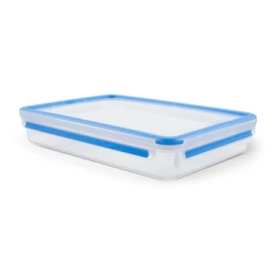 Abbildung von Emsa 508545 Clip &amp; Close Rechteckige Frischhaltedose mit Deckel 2.6 Liter Transparent/Blau