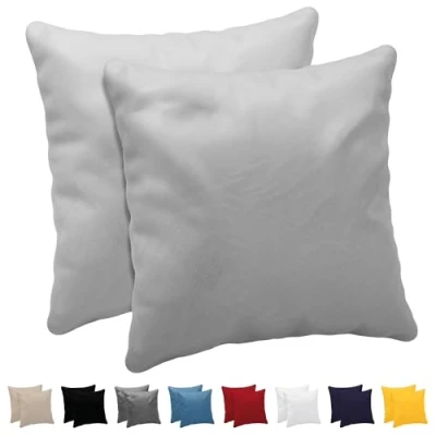 Abbildung von Kissenbezug 40x40 (Set mit 2) 100% Jersey Baumwolle 150 g/qm Kissenbezüge Grau Für Kissen 40 x cm Kissenhülle Resistent und Hypoallergen Dreamzie