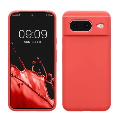 Abbildung von kwmobile Hülle kompatibel mit Google Pixel 8 Silikon Handy Case Handyhülle weiche Oberfläche kabelloses Laden Dolce Vita