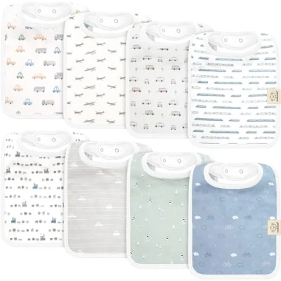 Abbildung von 8 Pack Bio Baby Lätzchen für Junge, Mädchen Drool Mädchen, Jungen, Lätzchen, (Vessels)