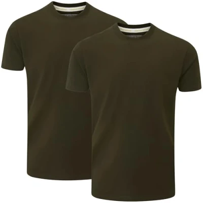 Abbildung von Charles Wilson 2er Packung T Shirts mit Rundhalsausschnitt (M, Sage (0824))