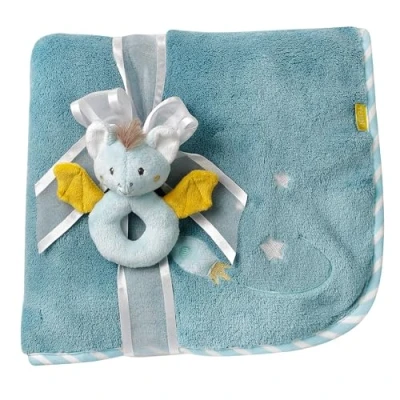 Abbildung von Fehn Kuscheldecke Fledermaus Kuschelige Schmusedecke als Babydecke Schmusetuch &amp; Krabbeldecke für Kinderwagen und Babyschale ideales Schnuffeltuch Erstlingsdecke Babys ab 0+ Monaten