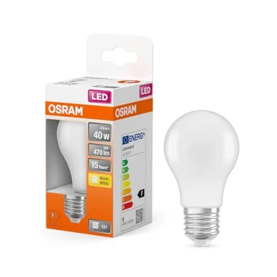 Abbildung von OSRAM LED Star Classic A, Sockel: E27, Nicht Dimmbar, Warmweiß, Ersetzt eine herkömmliche 40 Watt Lampe, Matt, 6er Pack