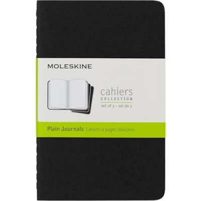 Abbildung von Moleskine Buch Taschenformat, weiche schwarze Kartonabdeckung, 9 x 14 cm Set aus 3