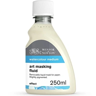 Abbildung von Winsor &amp; Newton 3039759 Aquarell Maskiergummi flüssig, abziehbares Rubbelkrepp für präzise und kantenscharfe Linienführung inmitten fließender Aquarellfarbe, 250ml Flasche