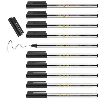 Abbildung von edding 88 Fineliner schwarz 10 Stifte Rundspitze 0,6 mm dünner Faserschreiber für feines und präzises Schreiben, Unterstreichen, Zeichnen Büro, Schule Zuhause