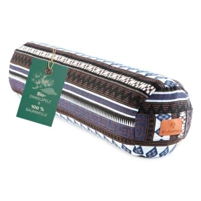 Abbildung von #DoYourYoga Zylinder Yogabolster mit Bio Dinkelspelz (KBA), waschbarer Bezug aus 100% Baumwolle, 68cm x 22cm, Yogakissen Meditations / Sitz Zafukissen für Yin Yoga Style 16