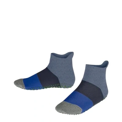 Abbildung von FALKE Unisex Kinder Stoppersocken Colour Block K HP Baumwolle rutschhemmende Noppen 1 Paar, Blau (Blau Melange 6667) neu umweltfreundlich, 39 42