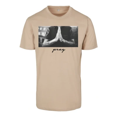 Abbildung von Mister Tee PRAY Tshirt print, Herren, Größe: Medium, Sand