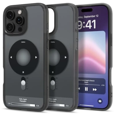 Abbildung von Spigen für iPhone 16 Pro Max Hülle [Anti Yellowing] Ultra Hybrid MagFit Case Handyhülle Transparent Dünn Slim Kompatibel mit MagSafe Classic Black
