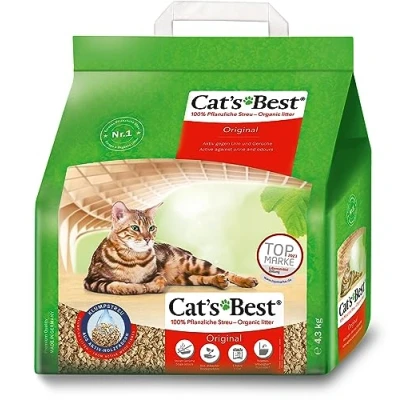Abbildung von Cat&#039;s Best Original Katzenstreu, 100 % pflanzliche Katzen Klumpstreu mit maximaler Saugkraft bekämpft Gerüche natürlich aktiv, 4,3 kg/10 l
