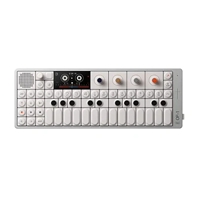 Abbildung von teenage engineering OP 1 Field Synthesizer, Sampler, Drumcomputer, mit integriertem Lautsprecher, Mikrofon, Effekten und Vocoder