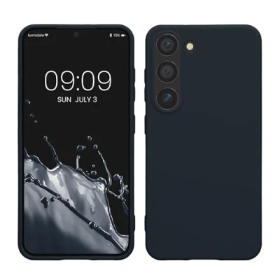 Abbildung von kwmobile Hülle kompatibel mit Samsung Galaxy S23 TPU Silikon Handyhülle Case stoßabsorbierend flexibel Kabelloses Laden Dunkelblau