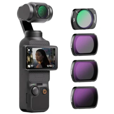 Abbildung von NEEWER Magnetisches ND&amp;CPL Filter Set kompatibel mit DJI OSMO Pocket 3, 4er Pack ND16 ND64 ND256 Polarisationsfilter und Neutraldichte Zubehör, Multi Coated optisches HD Glas/Schlanker Aluminiumrahmen
