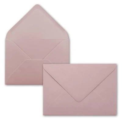 Abbildung von 25 Brief Umschläge Alt Rosa DIN C6 114 x 162 mm Kuverts mit Nassklebung ohne Fenster für Gruß Karten &amp; Einladungen FarbenFroh by GUSTAV NEUSER