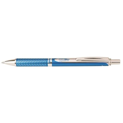 Abbildung von Pentel BL407S A EnerGel Liquid Gel Roller Sterling in mattblauem Metallgehäuse, 0,7 mm Kugeldurchmesser = 0,35 Strichstärke, Schreibfarbe schwarz, 1 Stück (1er Pack)