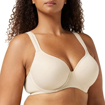 Abbildung von Dorina Damen Comfort T Shirt BH, Full Cup leicht gepolsterter Demi Bügel Rachel D1082A, Beige, 85C