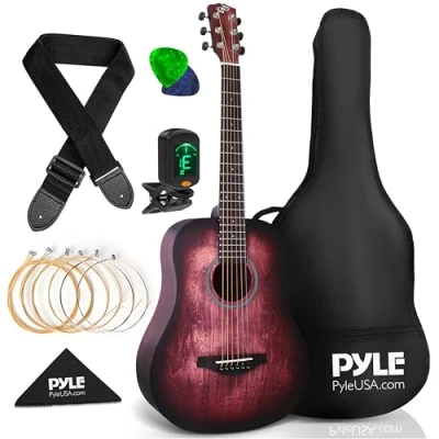 Abbildung von Pyle Akustik Gitarre Classic Guitar Strings Acoustic, Westerngitarre,1/2 für Kinder ab 6 9 Jahre, Konzertgitarre, Kindergitarre, Gitarren Set mit Tuner &amp; Tasche, 2 Monate Kostenlose Kurse