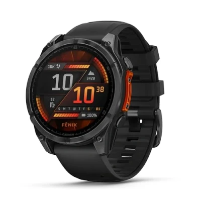 Abbildung von Garmin fēnix 8 47mm hochwertige Multisport Smartwatch mit 1,4&quot; AMOLED Touch /Tastendisplay, Taschenlampe, TOPO Karten, über 80 vorinstallierte Sport Apps, Telefonie, Music Pay