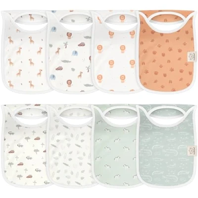 Abbildung von KeaBabies 8 Stück Baby Lätzchen Mädchen, Junge Anzieh Dreieckstuch Baby, Super Absorbierende Sabberlätzchen Halstuch Neugeborene, Bio Baumwolle Drool Babylätzchen (Prism)
