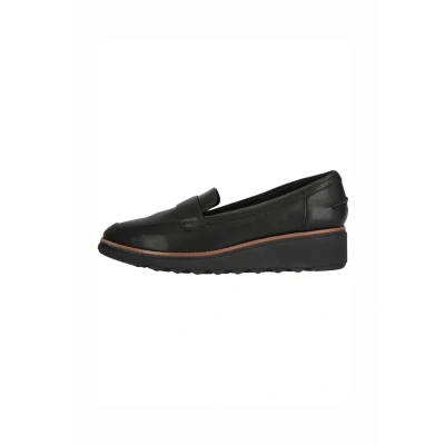 Abbildung von Clarks Damen Sharon Ranch Penny Loafer, Schwarzes Leder, dunkel gegerbt, 39 EU
