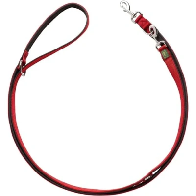 Abbildung von HUNTER Verstellbare Führleine NEOPREN, Farbe: rot/schwarz, strapazierfähiges Nylon, 3 fache Verstellmöglichkeit, weiche Neoprenpolsterung, ideal für Alltag und Training, Größe: 25/300