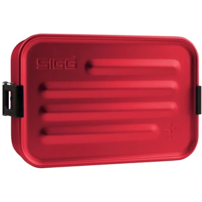 Abbildung von SIGG Metal Box Plus S Red Lunchbox 0.8 L, moderne Brotdose mit praktischem Einsatz, federleichte Brotbox aus Aluminium Trennwand