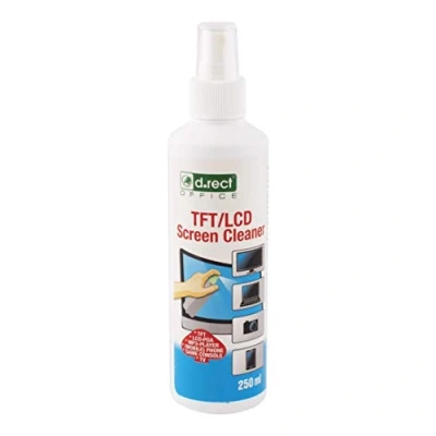 Abbildung von D.RECT Bildschirm Reinigungsspray Displayreiniger für LED, QLED, UHD TV, Display, Tablet, Smartphone, Computer und Monitor 250ml