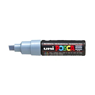 Abbildung von uni ball 182633 POSCA Marker mit breiter Keilspitze, grau