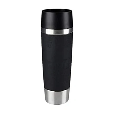 Abbildung von Emsa 515615 Travel Mug Classic Grande 500ml Thermobecher Isolierbecher hält 6h heiß, 12h kalt auslaufsicher Easy Quick Press Verschluss 360 Trinköffnung Schwarz 1 Stück