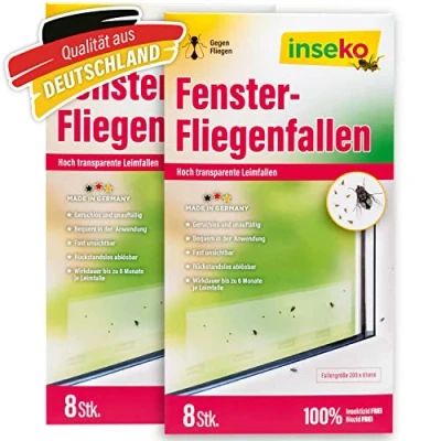 Abbildung von inseko 16 x Fenster Fliegenfallen I transparenter Fliegenfänger umweltfreundlich giftfrei Made in Germany (16)