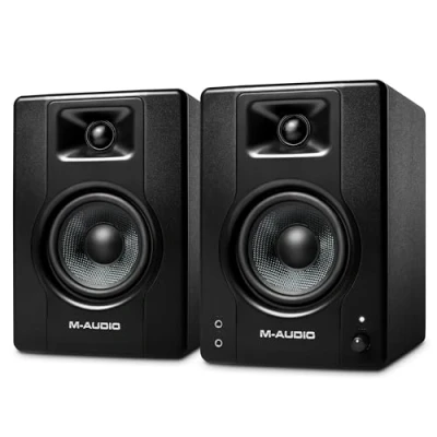 Abbildung von M Audio BX4 Aktive 120 Watt Desktop Computerlautsprecher / Studiomonitore für Gaming, Musikproduktion, Live Streaming und Podcasting (Paar)